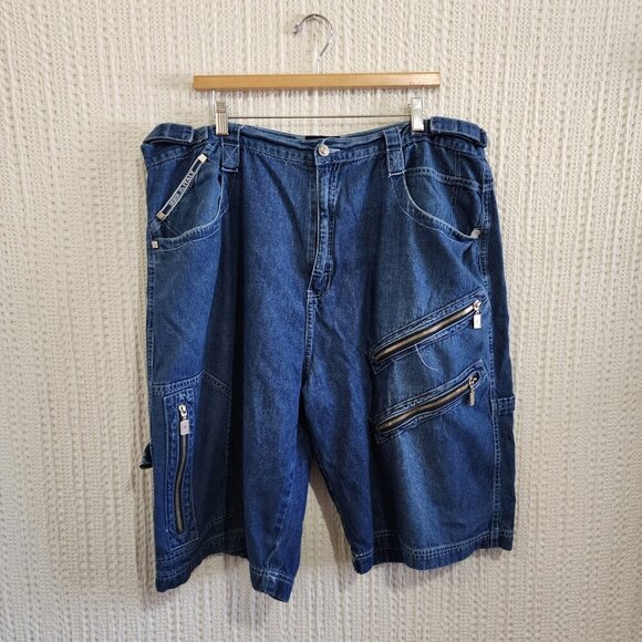 Vintage Other - Vintage FOX Y2K Baggy Hip Hop Zipper Denim Men's Jean Shorts Size 3X